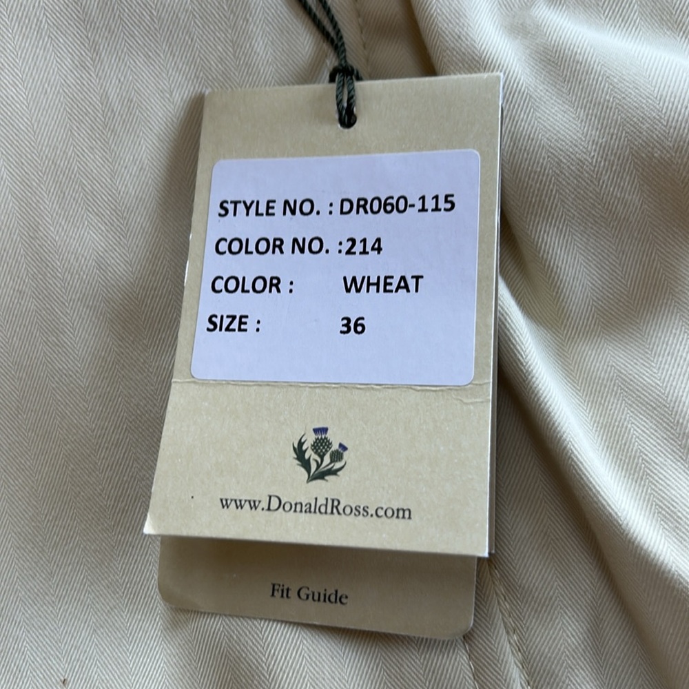 Donald Ross Men’s flat front shorts. Color is Wheat (pale butter yellow) Size 36 - Picture 6 of 14